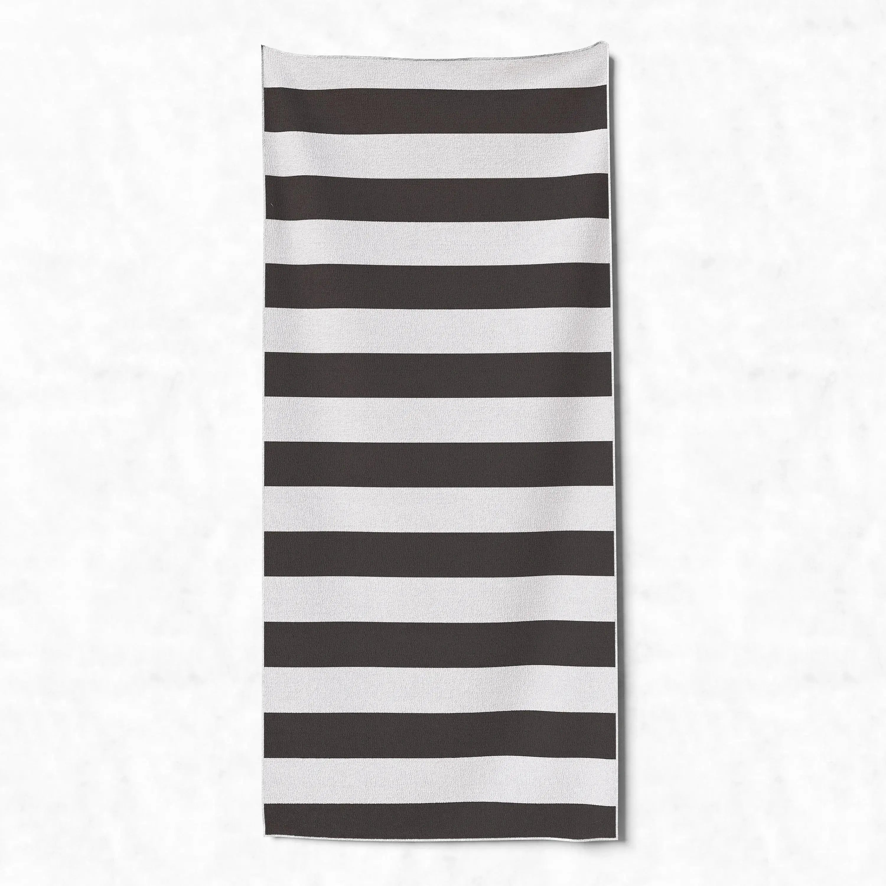 Black and white stripe_Capri_Ultimate_Relaxation_Beach_Towel_With_Pocket.
