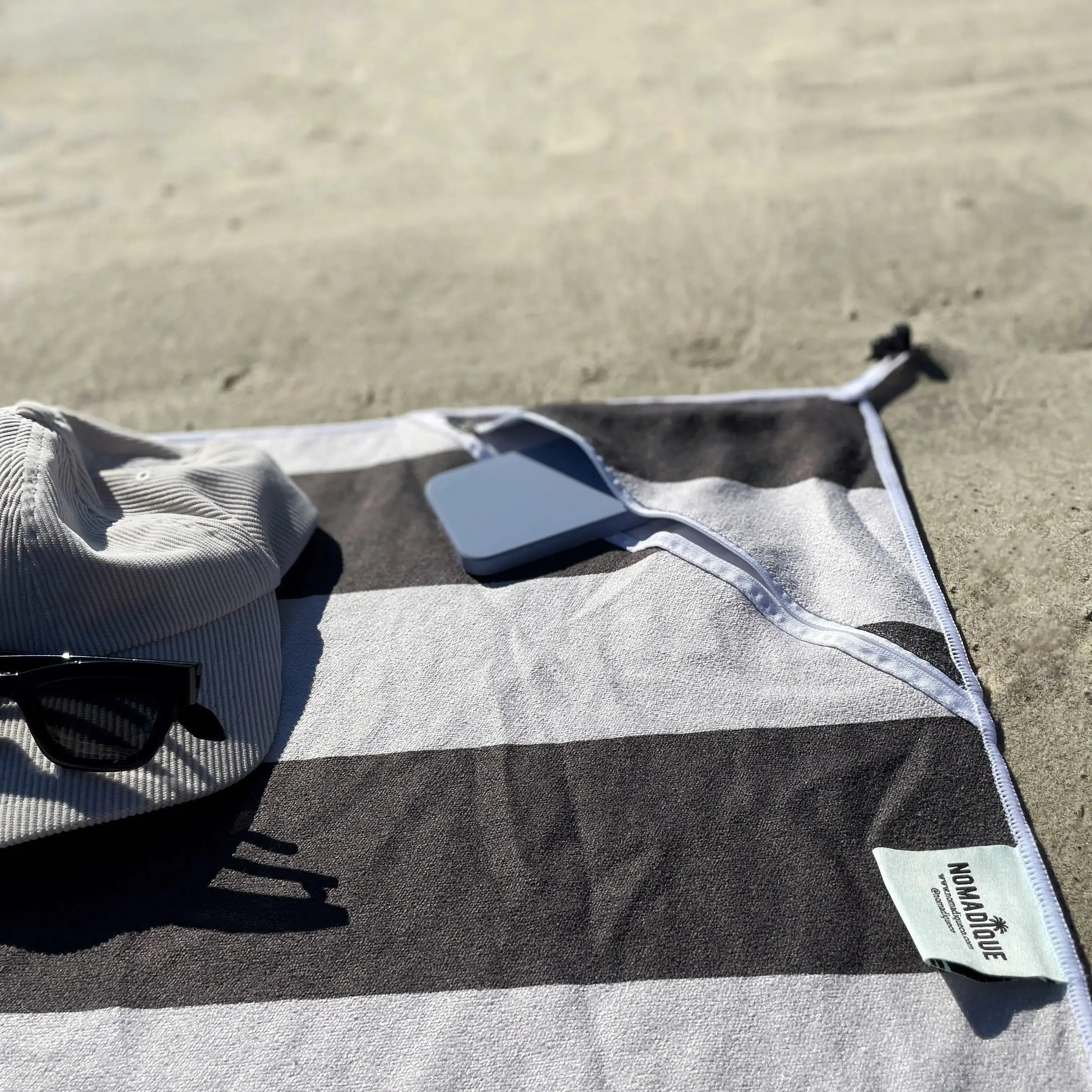 Capri Sand Free Beach Towel With Pocket Nomadique Co