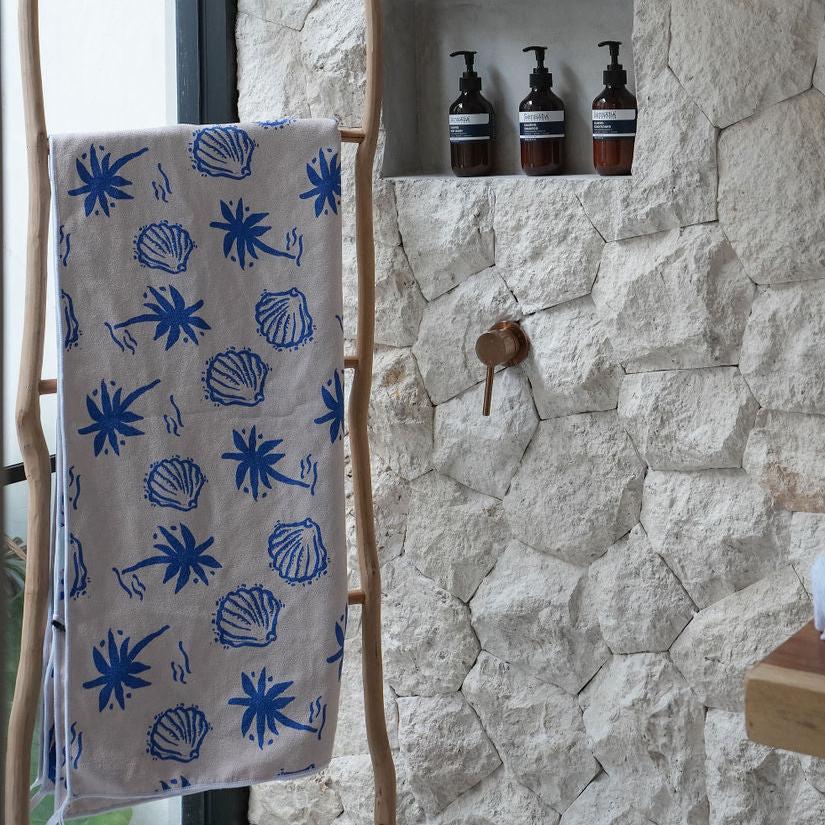 XL Santorini Sand Free Beach Towel with Pocket