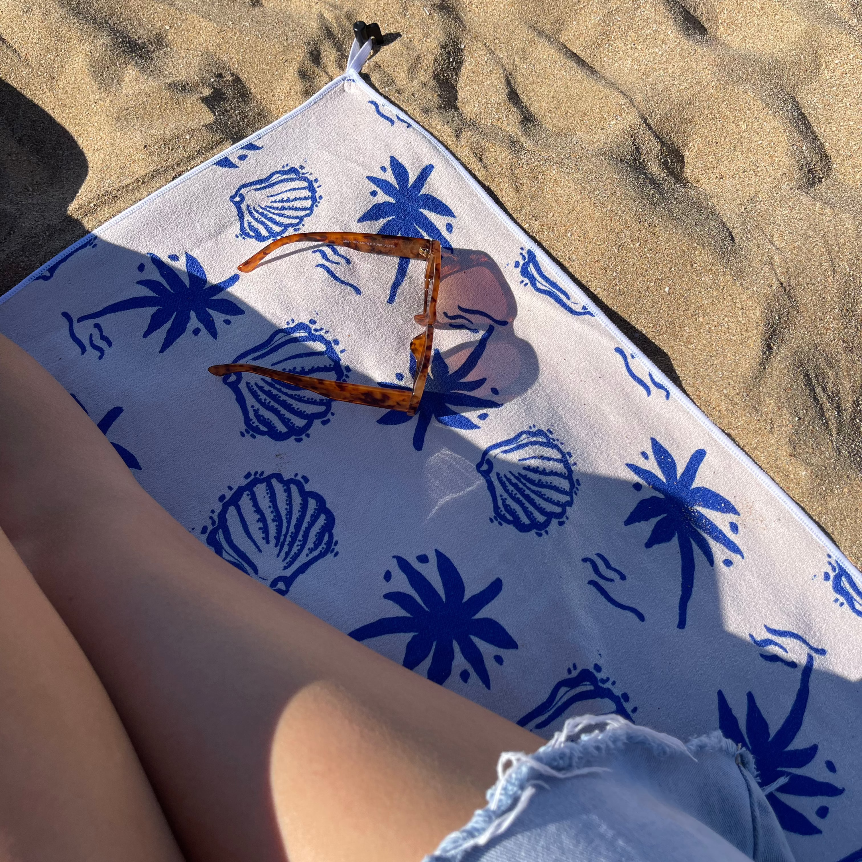 Santorini Sand Free Beach Towel With Pocket
