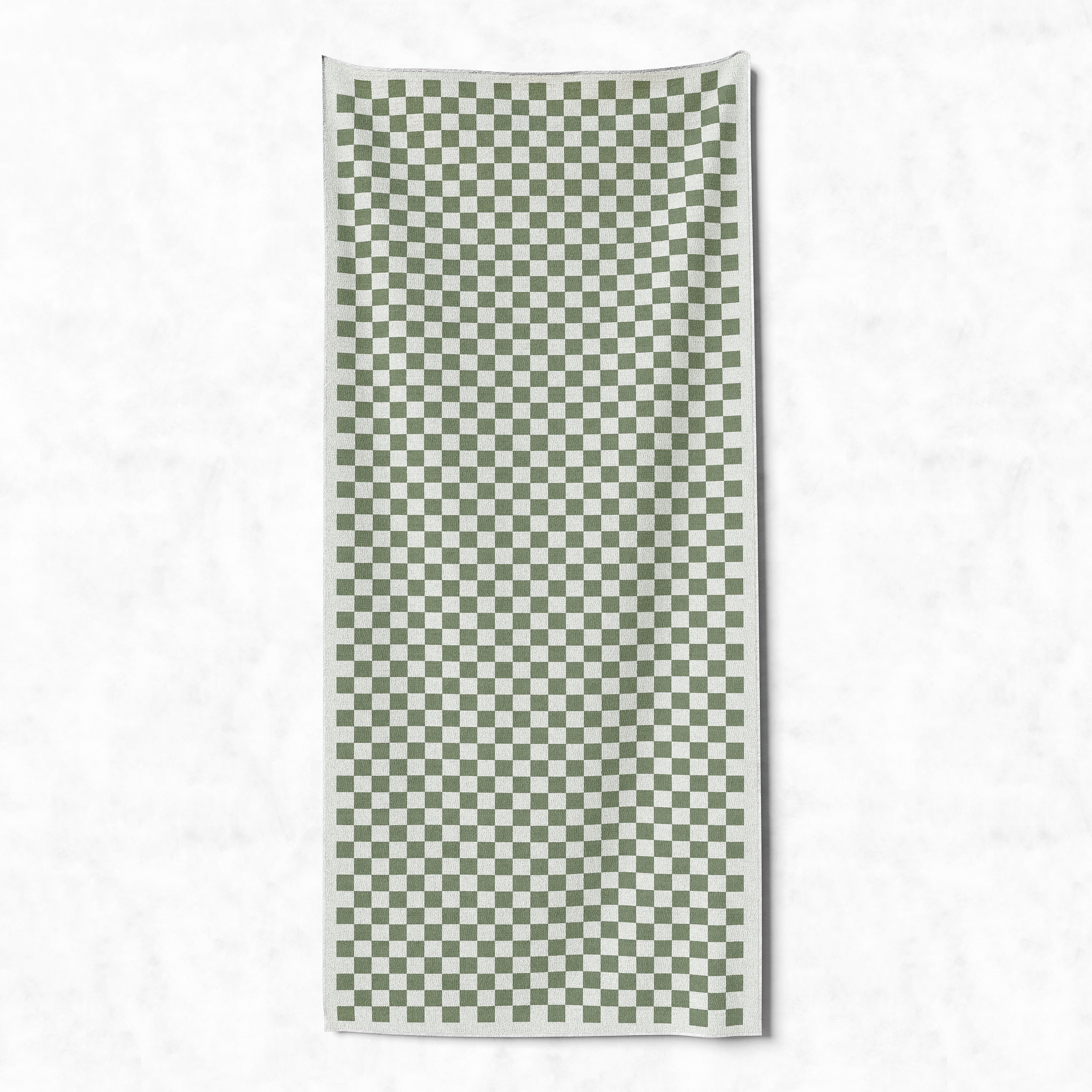 Green and white checkered Noosa_Ultimate_Relaxation_Beach_Towel_With_Pocket