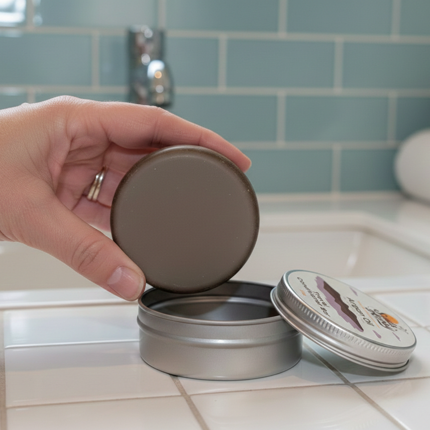 Designed for travel and zero-waste living, this solid conditioner keeps hair healthy while reducing plastic waste.