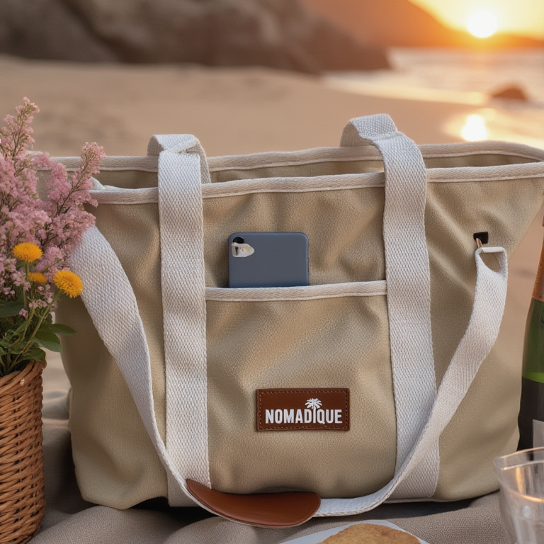 Large Cooler Tote Beach Bag Beige - CLEARANCE!