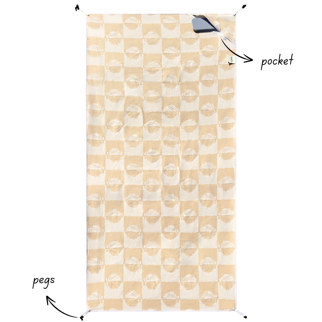 yellow_shell_aussie_beach_towel_sand_free_towel_withpocket