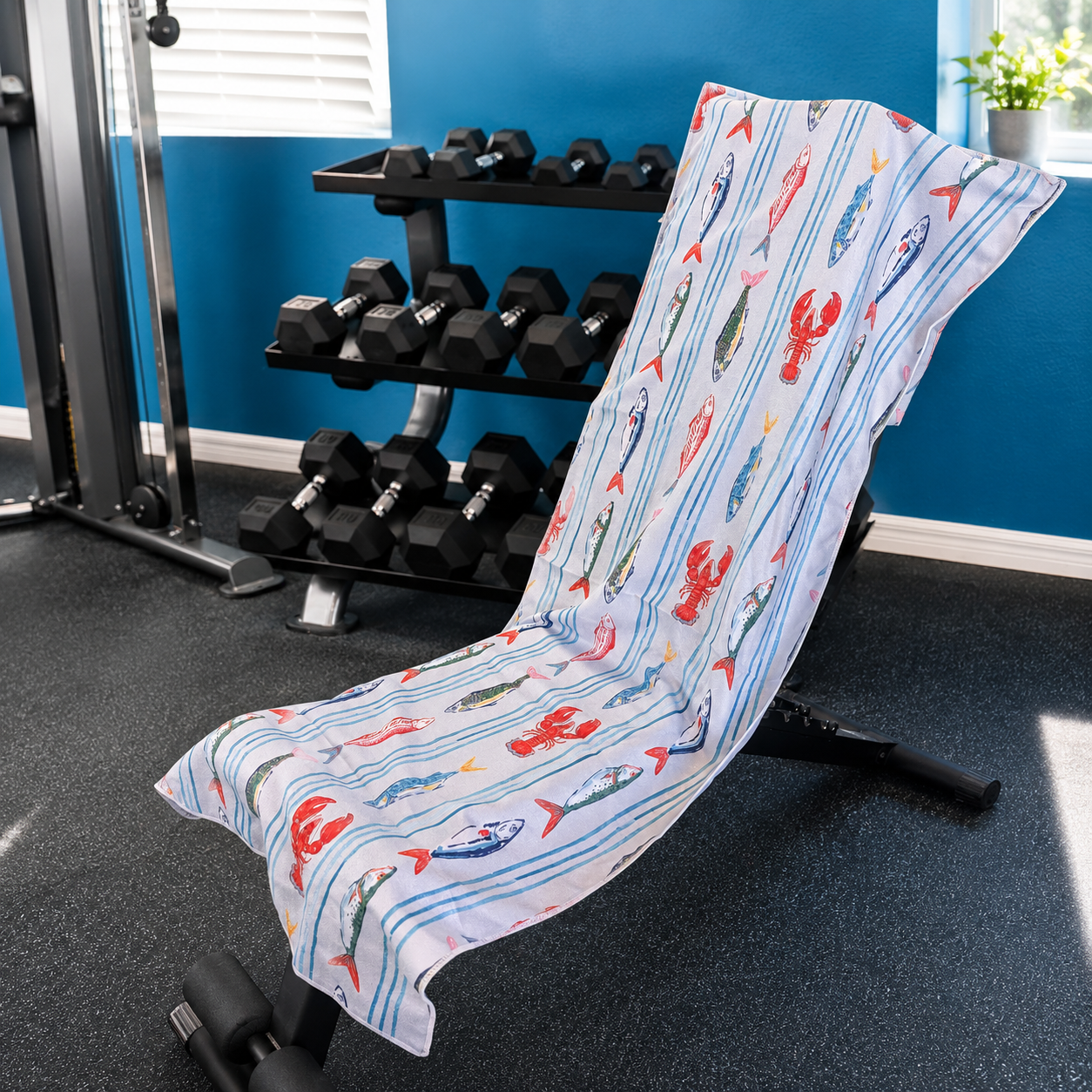 Gym Towel with Hood and Pocket - Sardines