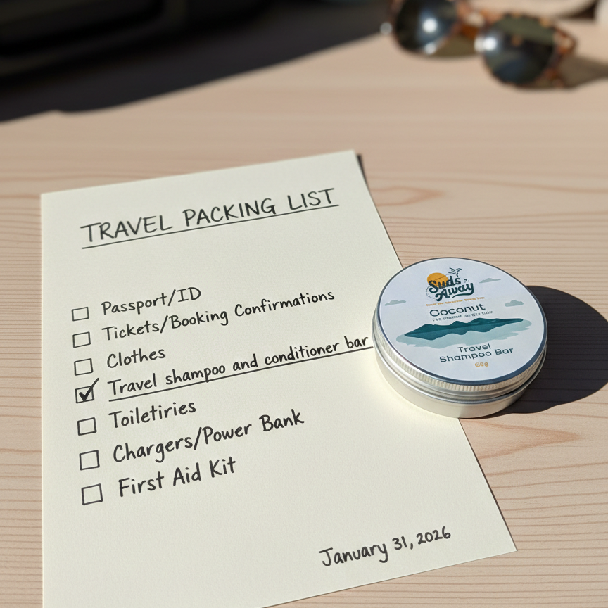 Coconut Oil Travel Conditioner Bar is a must have in the travel packing list.