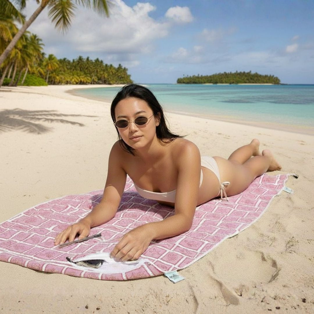 Tahiti Sand Free Beach Towel With Pocket NOV25 Nomadique Co