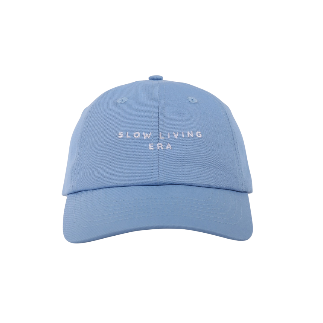 baby blue funny trending slogan womens australia beach baseball cap hat slow living era 