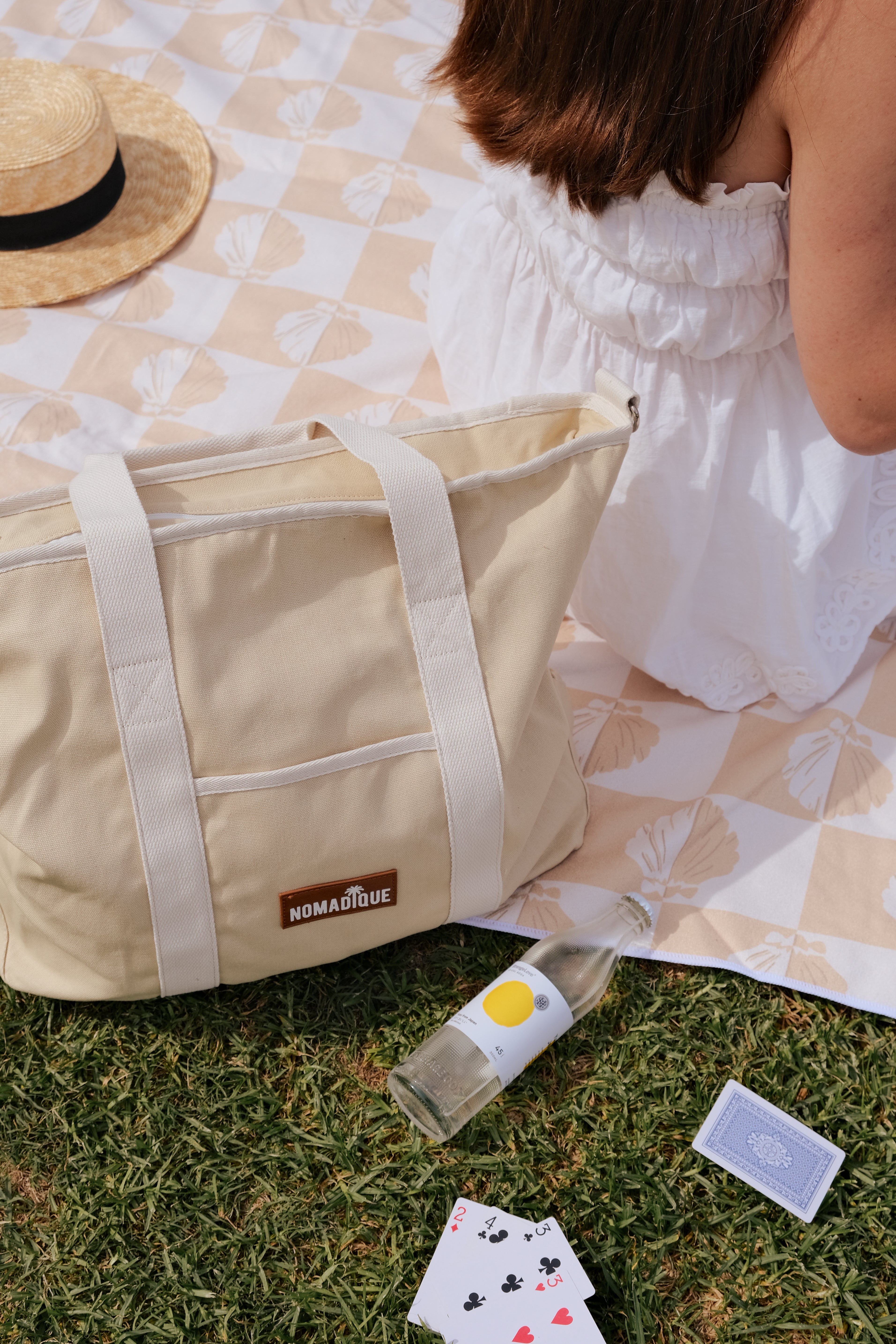 beach tote bag cream cooler bag australia zip pockets 