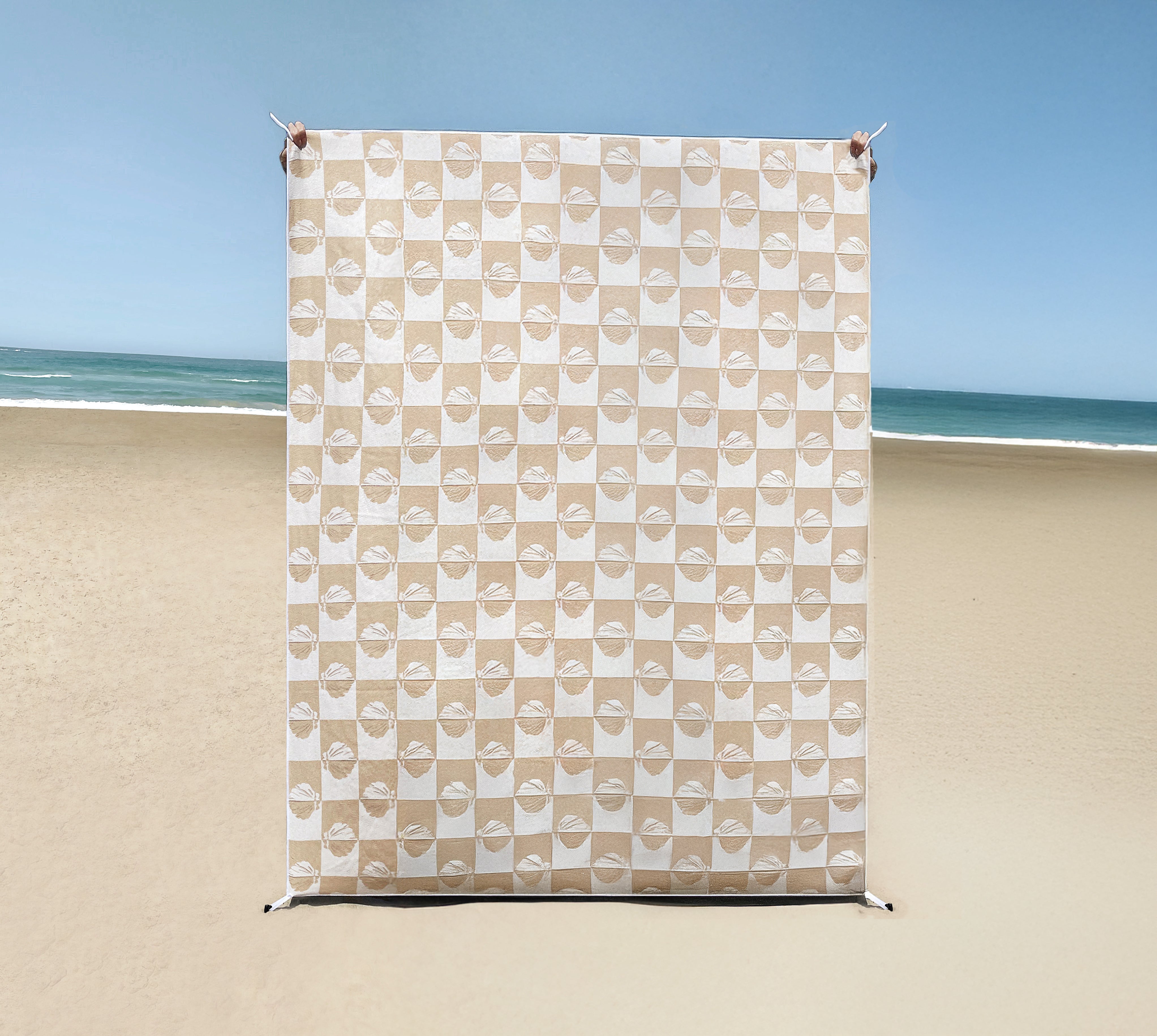 beige_aesthettic_Xl_beach_towel_australia_with_pocket_sandfree