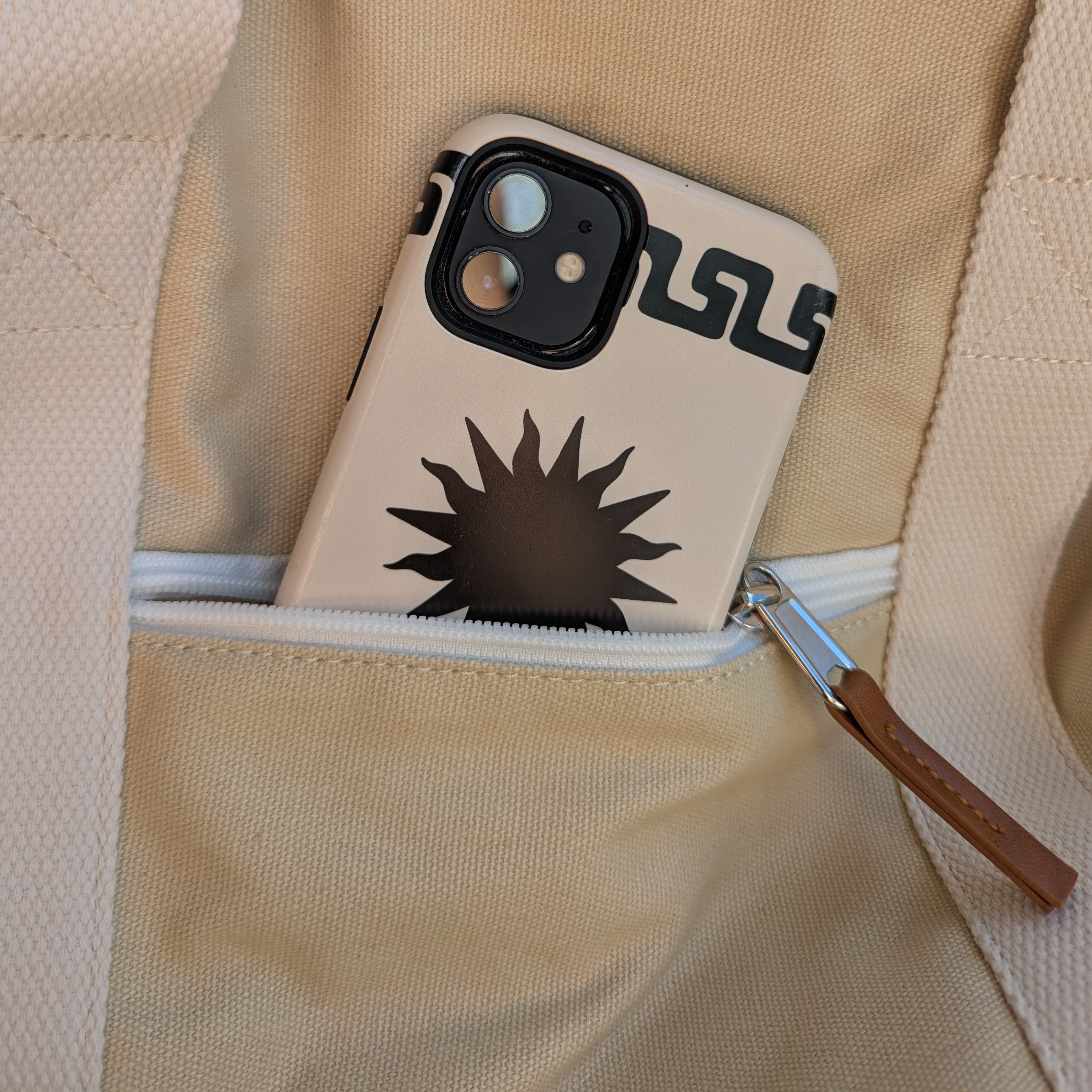 Large Cooler Tote Beach Bag Beige